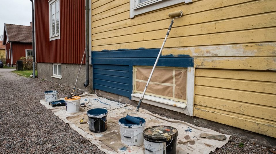 Fasadmålning-projekt i Lidingö